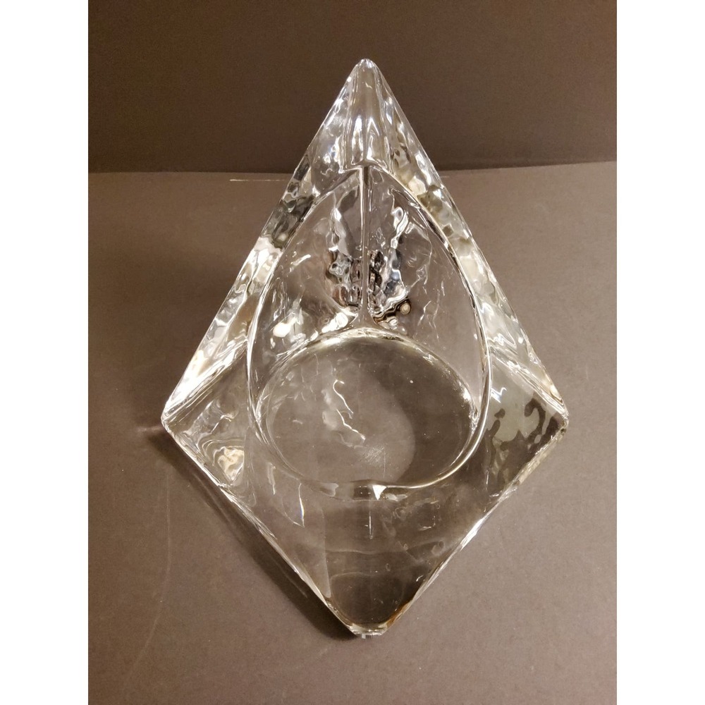 Nybro Art Glass "Ice Pyramid Candle Holder"